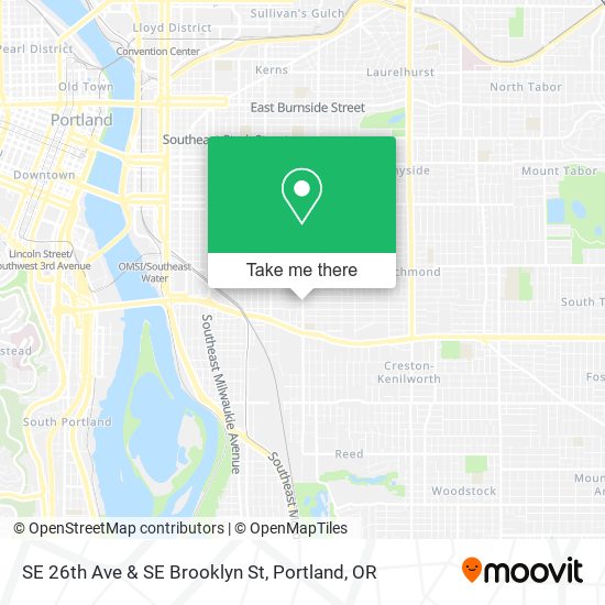 SE 26th Ave & SE Brooklyn St map