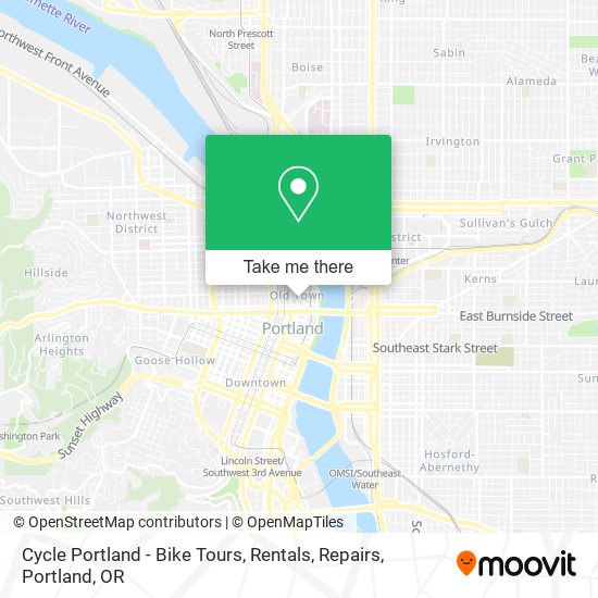Mapa de Cycle Portland - Bike Tours, Rentals, Repairs