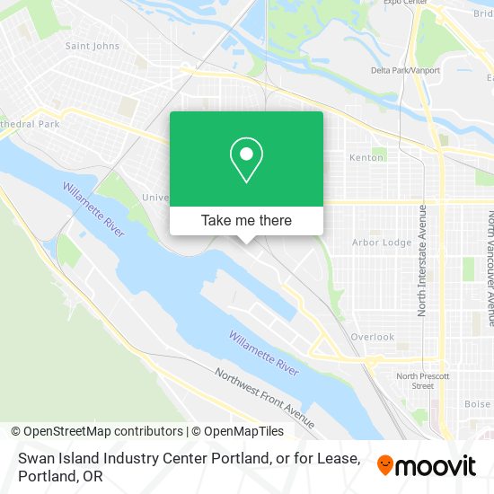 Mapa de Swan Island Industry Center Portland, or for Lease