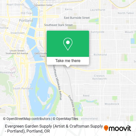 Mapa de Evergreen Garden Supply (Artist & Craftsman Supply - Portland)