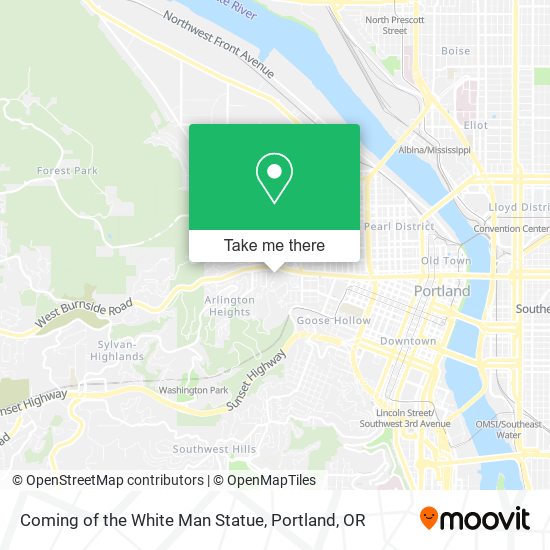 Coming of the White Man Statue map
