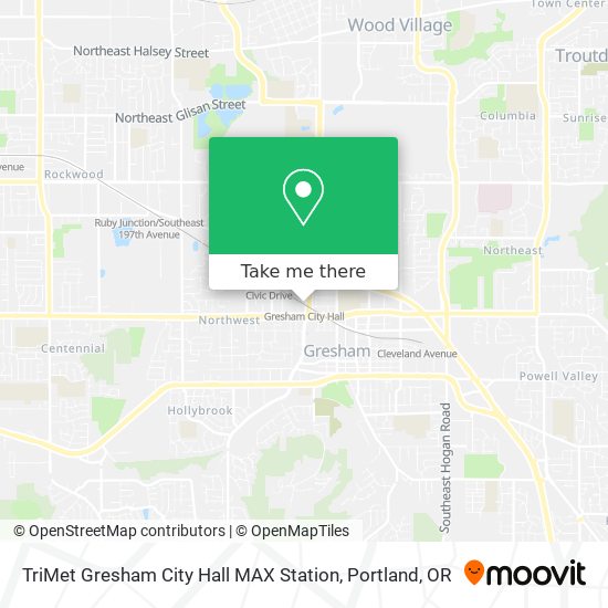 Mapa de TriMet Gresham City Hall MAX Station