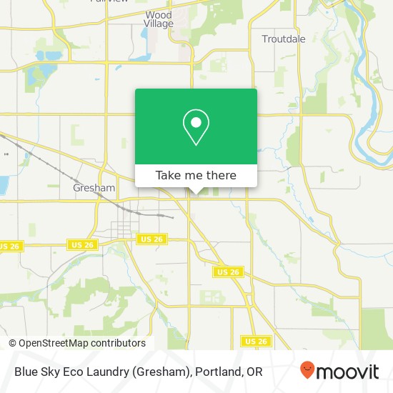 Blue Sky Eco Laundry (Gresham) map