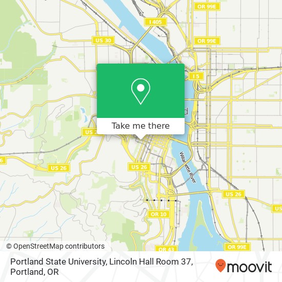 Portland State University, Lincoln Hall Room 37 map