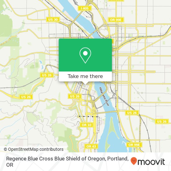 Mapa de Regence Blue Cross Blue Shield of Oregon