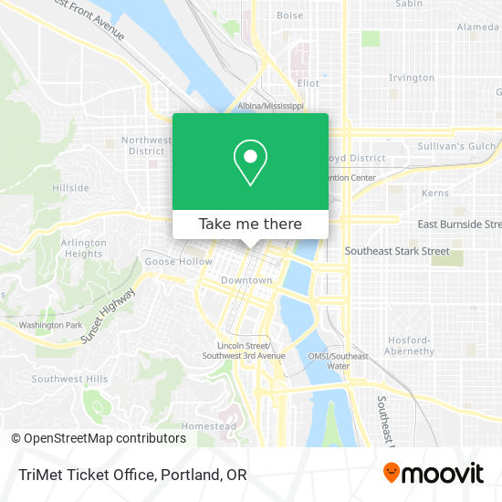 TriMet Ticket Office map