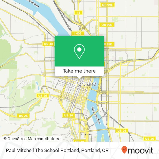 Mapa de Paul Mitchell The School Portland