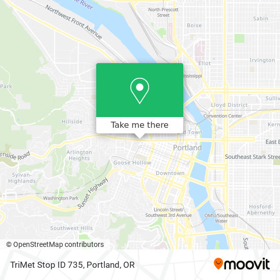 Mapa de TriMet Stop ID 735