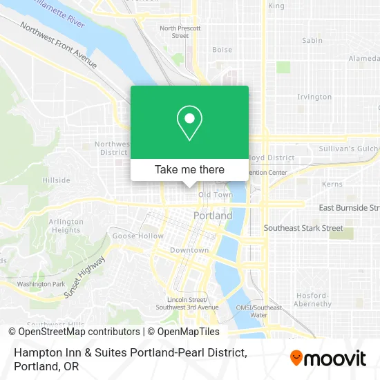 Mapa de Hampton Inn & Suites Portland-Pearl District
