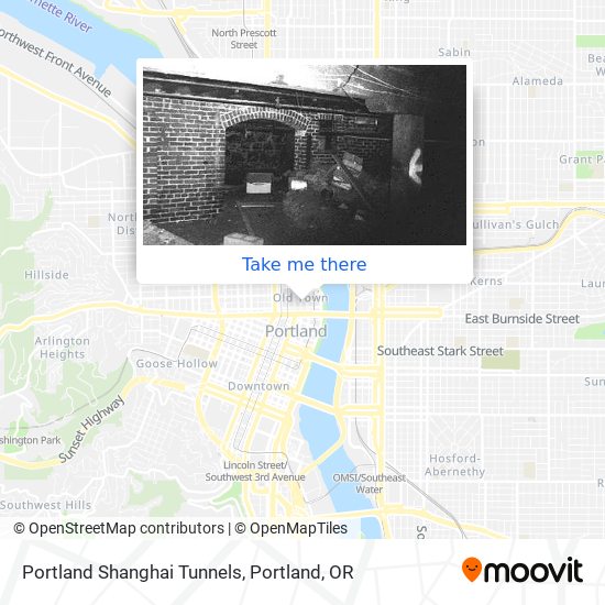 Portland Shanghai Tunnels map