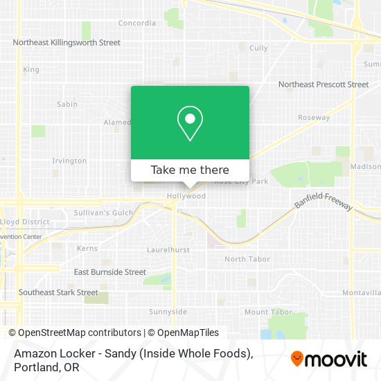 Mapa de Amazon Locker - Sandy (Inside Whole Foods)