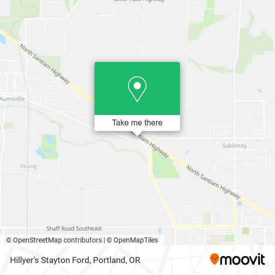 Hillyer's Stayton Ford map