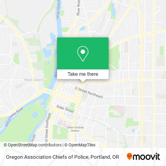 Mapa de Oregon Association Chiefs of Police