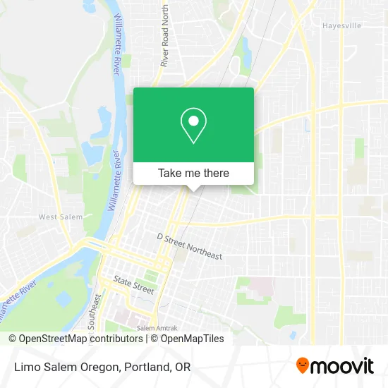 Limo Salem Oregon map