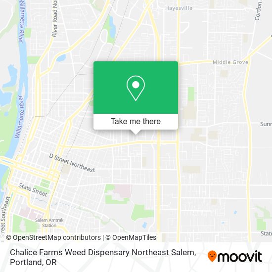 Chalice Farms Weed Dispensary Northeast Salem map