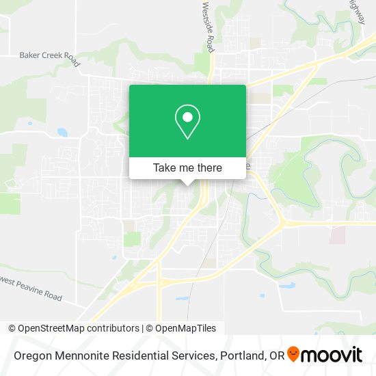 Oregon Mennonite Residential Services map