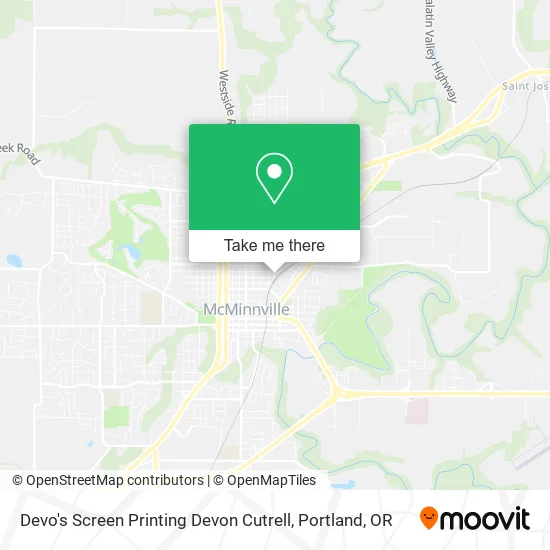 Mapa de Devo's Screen Printing Devon Cutrell