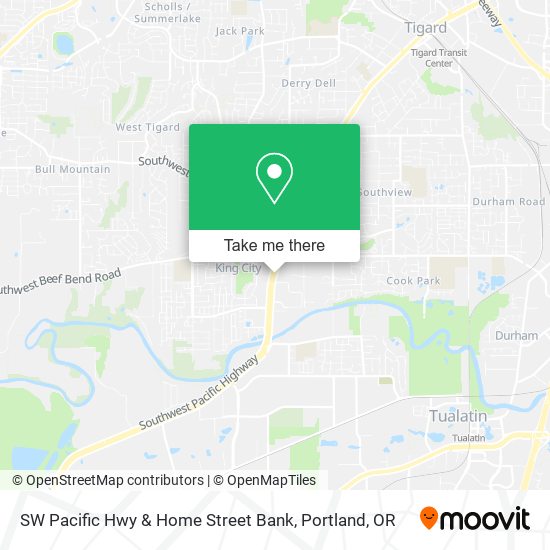 SW Pacific Hwy & Home Street Bank map