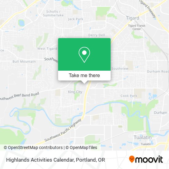 Highlands Activities Calendar map