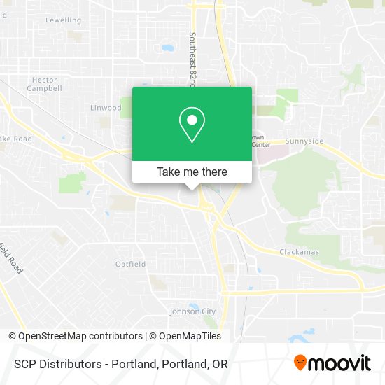 SCP Distributors - Portland map