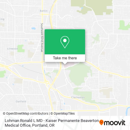 Mapa de Lohman Ronald L MD - Kaiser Permanente Beaverton Medical Office