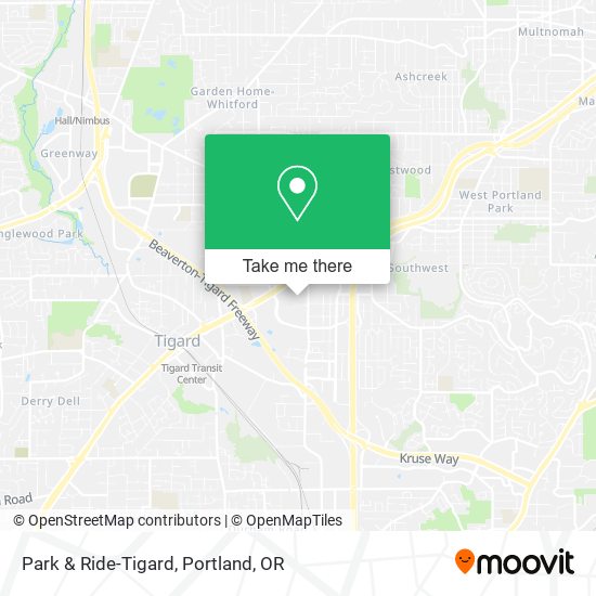 Park & Ride-Tigard map