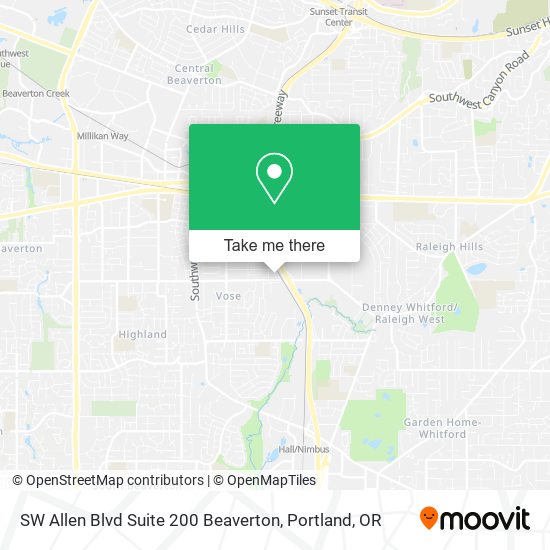 Mapa de SW Allen Blvd Suite 200 Beaverton