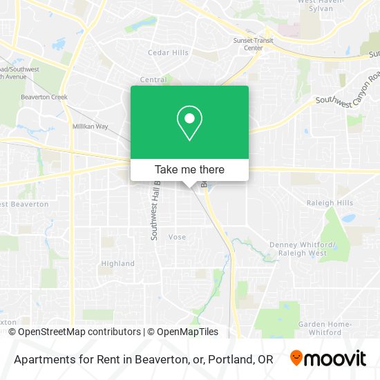 Mapa de Apartments for Rent in Beaverton, or