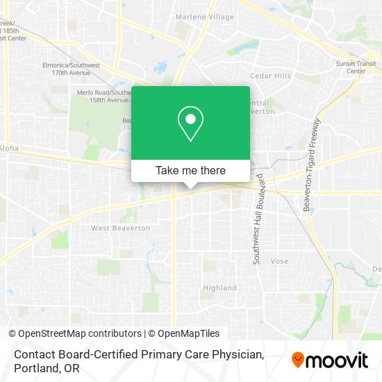 Mapa de Contact Board-Certified Primary Care Physician