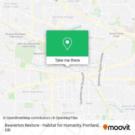 Beaverton Restore - Habitat for Humanity map