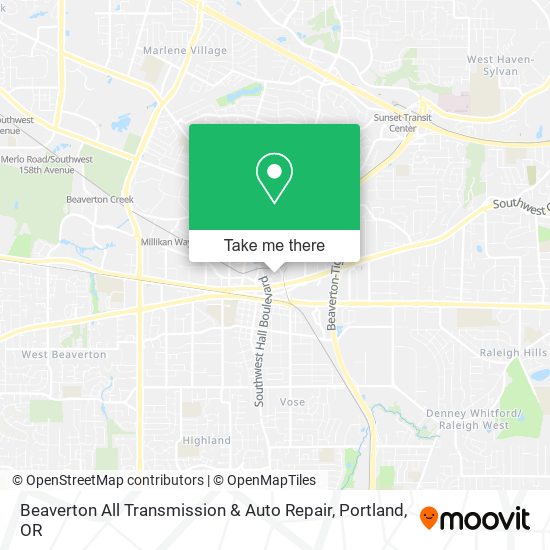 Mapa de Beaverton All Transmission & Auto Repair