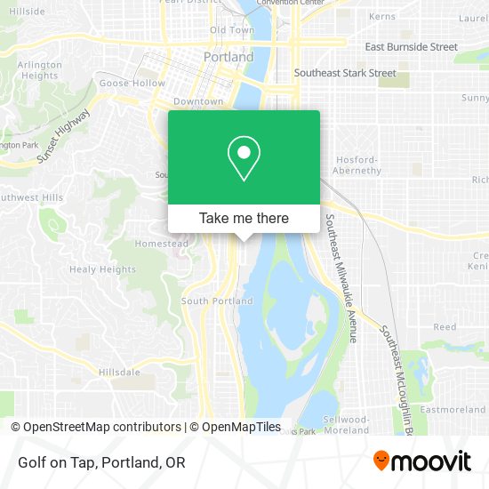 Golf on Tap map