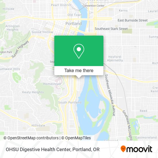 Mapa de OHSU Digestive Health Center