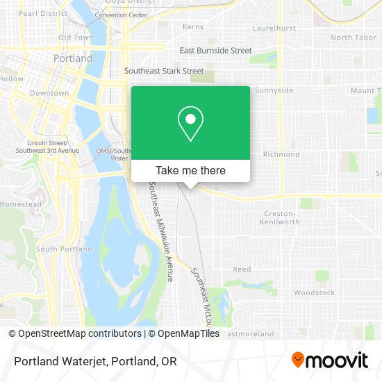 Mapa de Portland Waterjet
