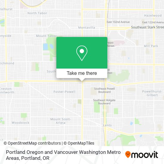 Portland Oregon and Vancouver Washington Metro Areas map