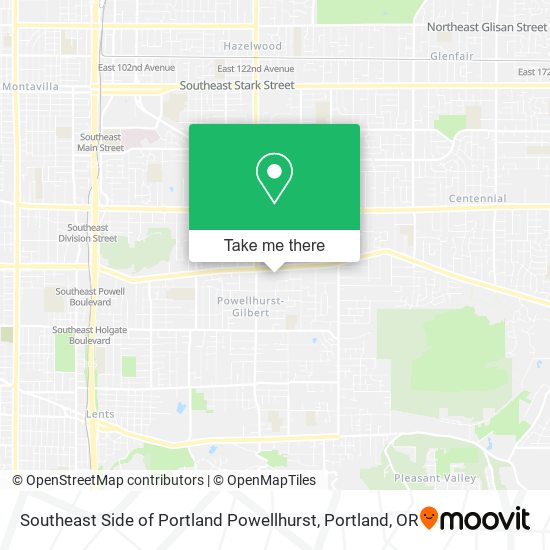 Southeast Side of Portland Powellhurst map