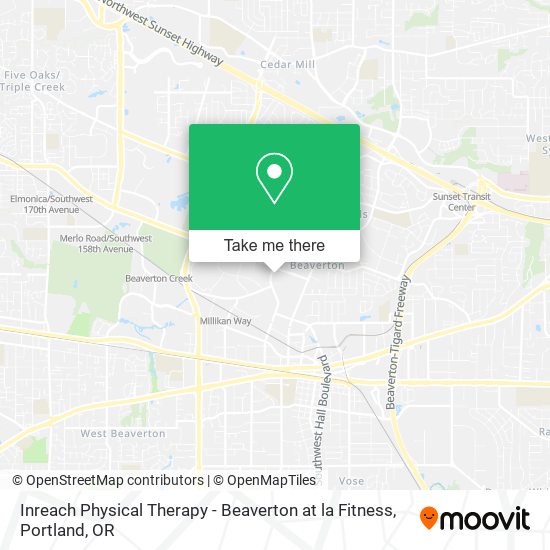 Mapa de Inreach Physical Therapy - Beaverton at la Fitness