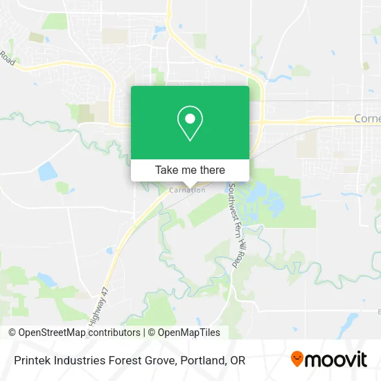 Printek Industries Forest Grove map