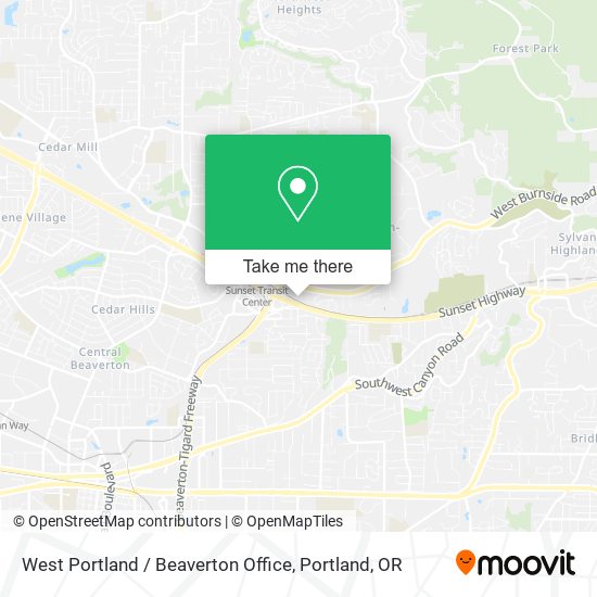 West Portland / Beaverton Office map