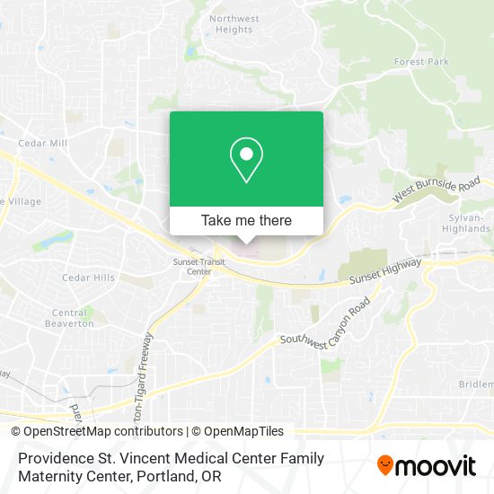 Providence St. Vincent Medical Center Family Maternity Center map