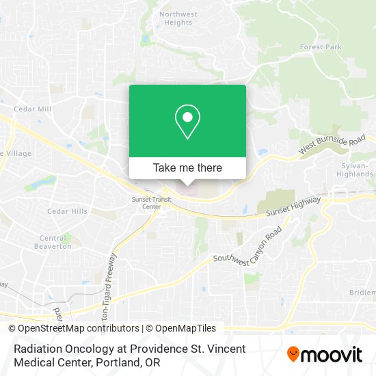 Radiation Oncology at Providence St. Vincent Medical Center map