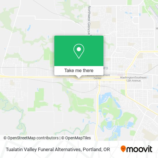 Tualatin Valley Funeral Alternatives map