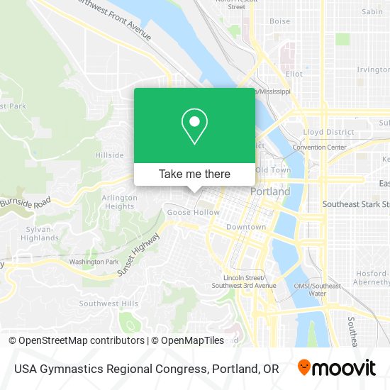 USA Gymnastics Regional Congress map