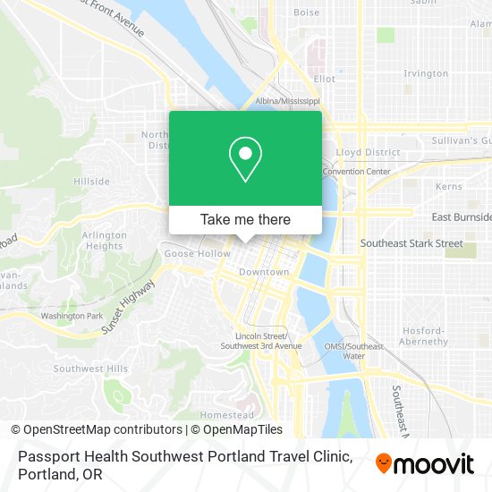 Passport Health Southwest Portland Travel Clinic map