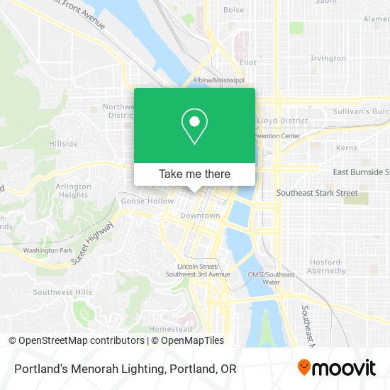 Portland's Menorah Lighting map