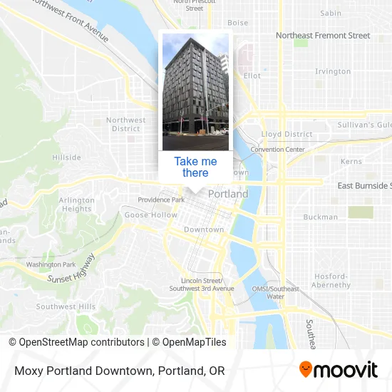 Moxy Portland Downtown map