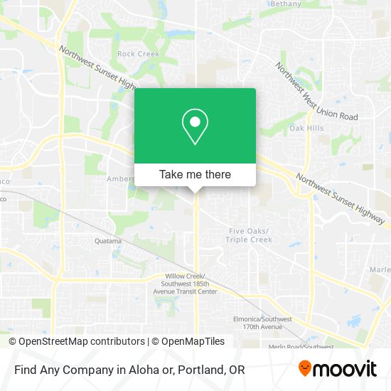 Mapa de Find Any Company in Aloha or