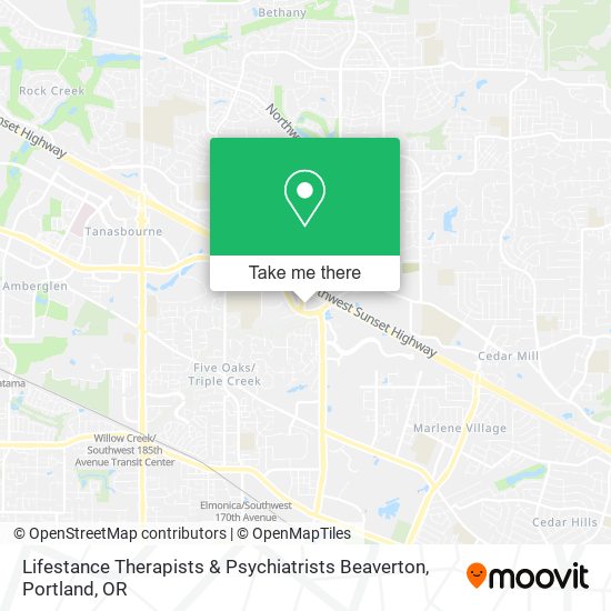 Lifestance Therapists & Psychiatrists Beaverton map