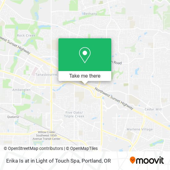 Erika Is at in Light of Touch Spa map