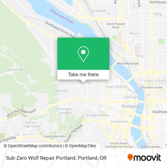 Mapa de Sub-Zero Wolf Repair Portland